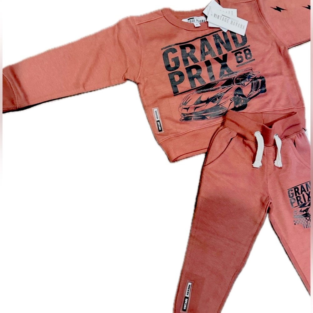 GRAND PRIX LINITED EDITION SWEATS SET-FLEECE LINED- VINTAGE MUSCLE CAR 2-3T NWT